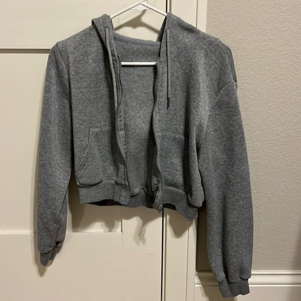 Cropped zip up hoodie